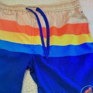 Kids Swim Trunks with Rainbow Stripes